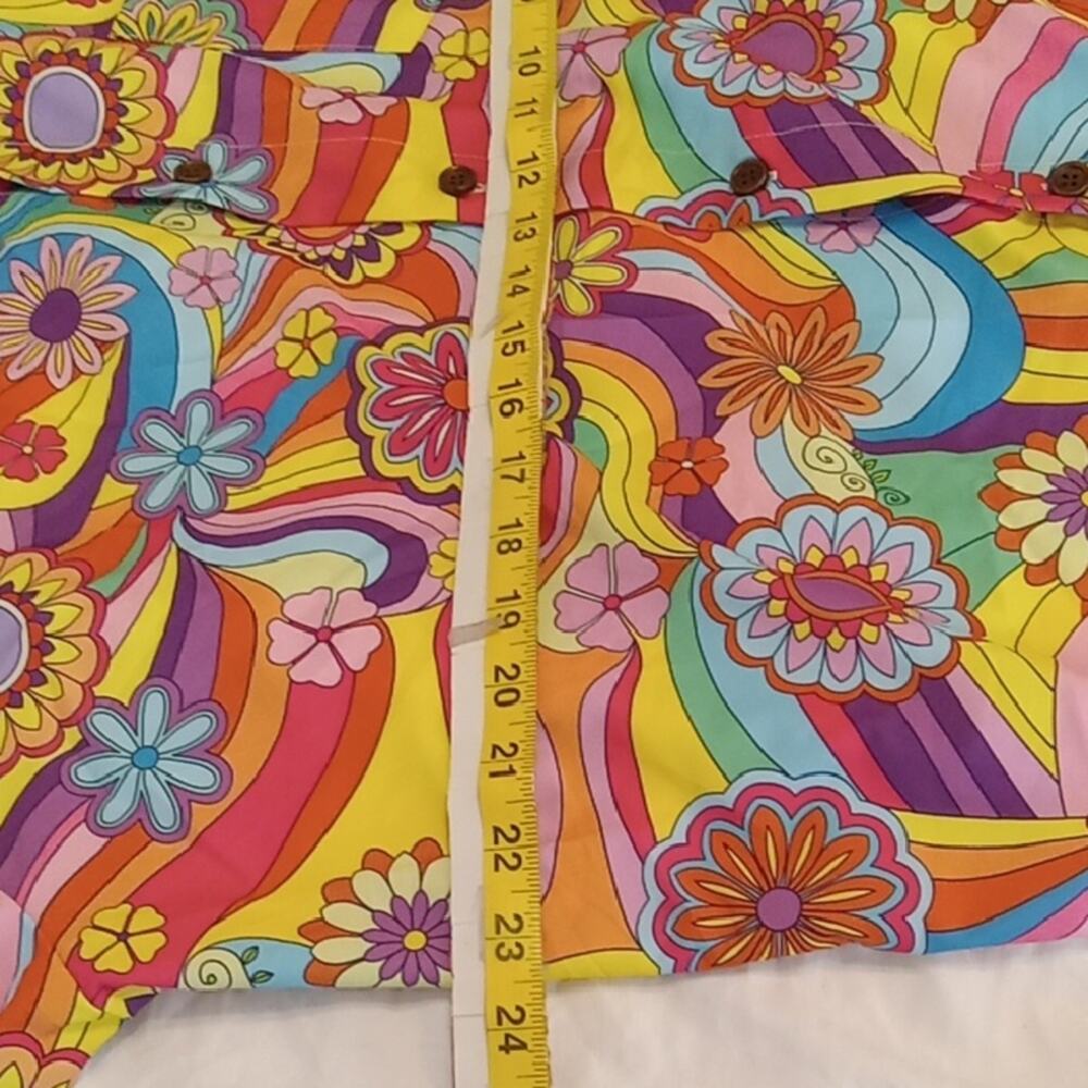 Mainfini Men's Size XL Vibrant Multicolor Button Down Shirt. Hippies - Picture 7 of 9